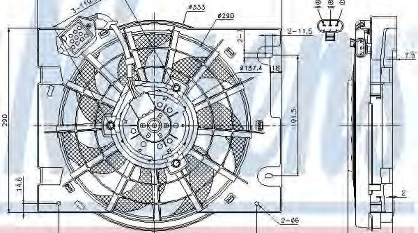 Ventilator,aer conditionat OPEL ASTRA G Combi (F35) (1998 - 2009) NISSENS 85186 piesa NOUA