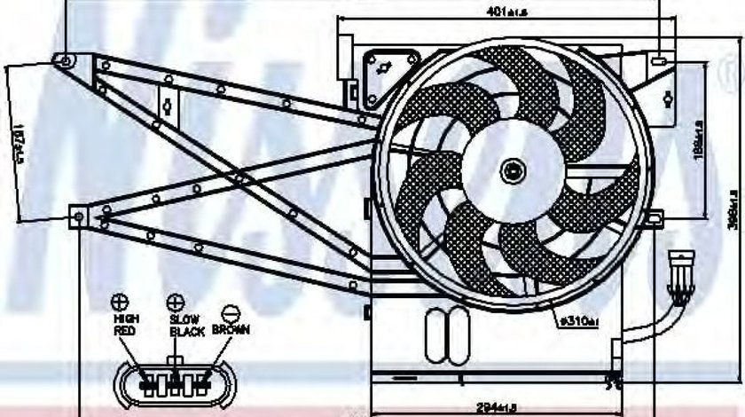 Ventilator,aer conditionat OPEL VECTRA B (36) (1995 - 2002) NISSENS 85017 piesa NOUA