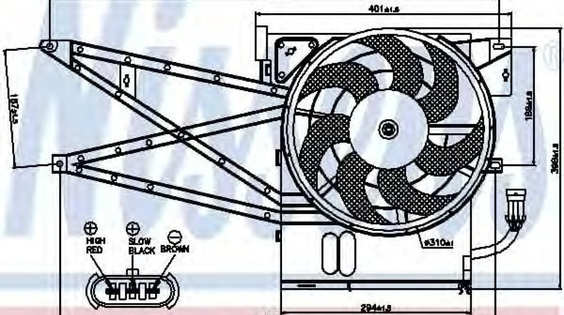 Ventilator,aer conditionat OPEL VECTRA B Combi (31) (1996 - 2003) NISSENS 85017 piesa NOUA