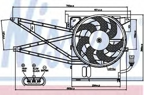Ventilator,aer conditionat OPEL VECTRA B Combi (31) (1996 - 2003) NISSENS 85017 piesa NOUA