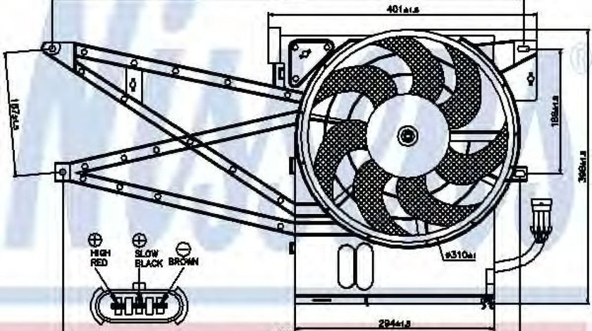 Ventilator,aer conditionat OPEL VECTRA B Hatchback (38) (1995 - 2003) NISSENS 85017 produs NOU