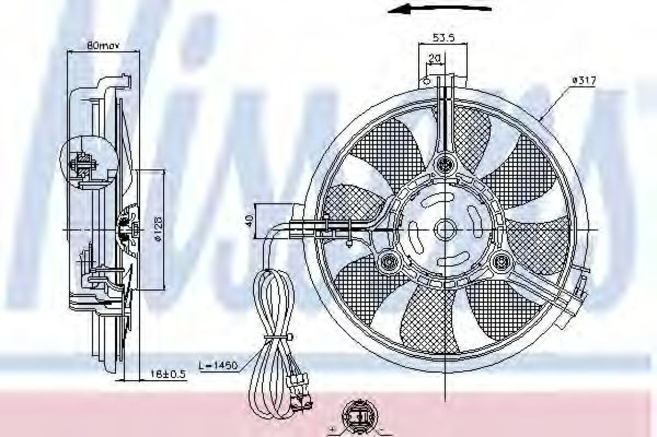 Ventilator,aer conditionat VW PASSAT (3B2) (1996 - 2001) NISSENS 85519 piesa NOUA