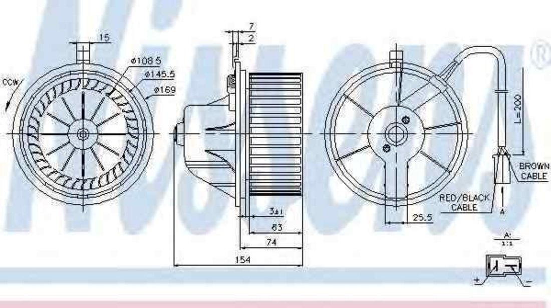 Ventilator aeroterma interior habitaclu AUDI 80 Avant (8C, B4) NISSENS 87068