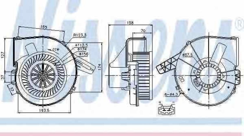Ventilator aeroterma interior habitaclu AUDI A2 8Z0 Producator NISSENS 87028