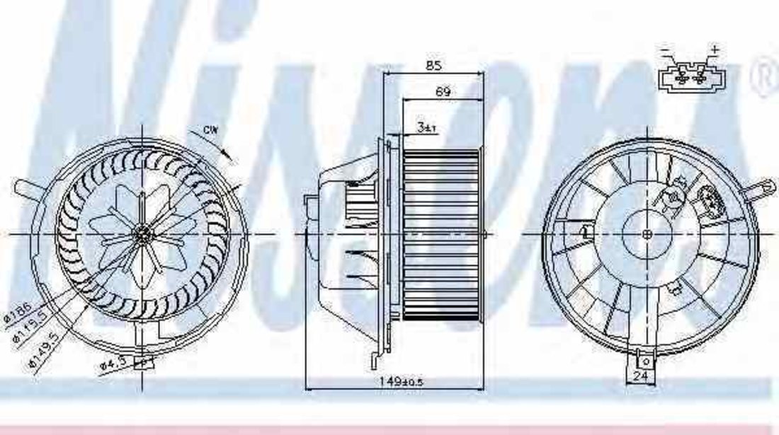 Ventilator aeroterma interior habitaclu AUDI A3 Sportback 8PA Producator NISSENS 87034