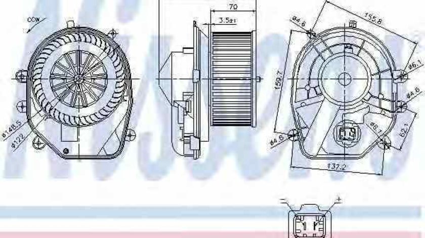 Ventilator aeroterma interior habitaclu AUDI A4 Avant 8D5 B5 Producator NISSENS 87030