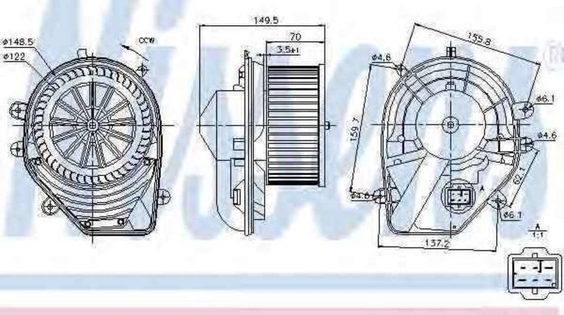 Ventilator aeroterma interior habitaclu AUDI A4 8D2 B5 NISSENS 87060