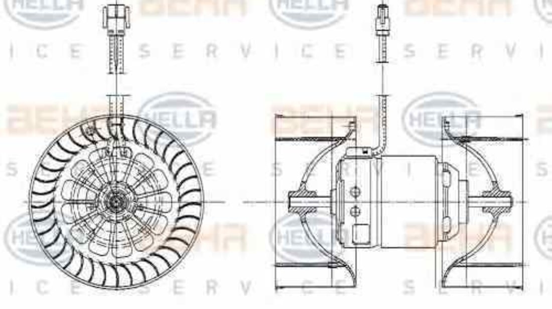 Ventilator aeroterma interior habitaclu BMW 3 E46 HELLA 8EW 009 159-201