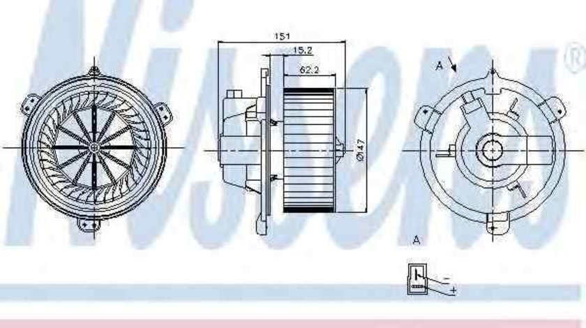 Ventilator aeroterma interior habitaclu FIAT PUNTO (176) NISSENS 87056