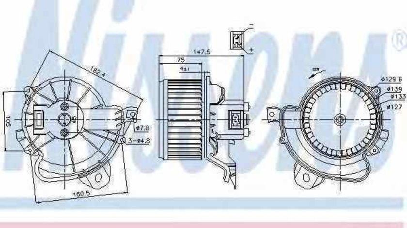 Ventilator aeroterma interior habitaclu FIAT PUNTO / GRANDE PUNTO 199 Producator NISSENS 87086