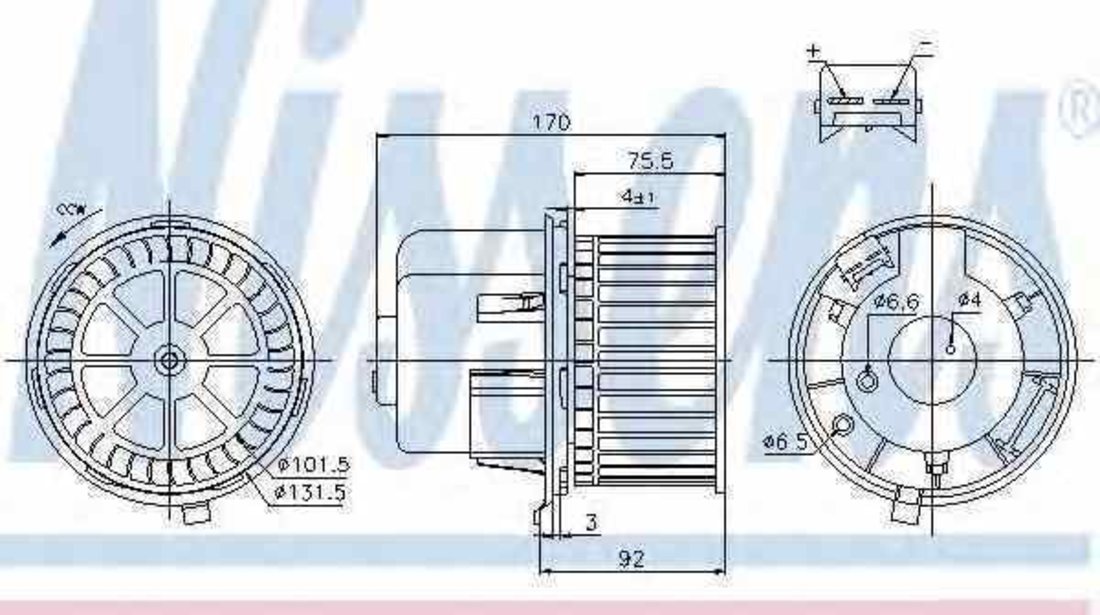 Ventilator aeroterma interior habitaclu FORD TRANSIT caroserie E NISSENS 87061