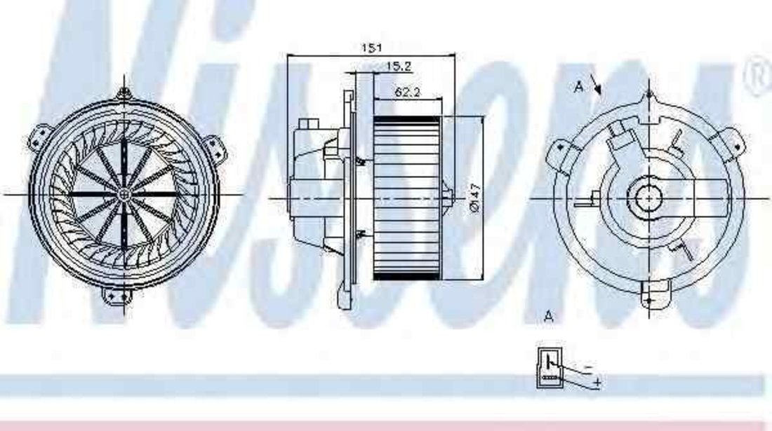 Ventilator aeroterma interior habitaclu LANCIA Y (840A) NISSENS 87056