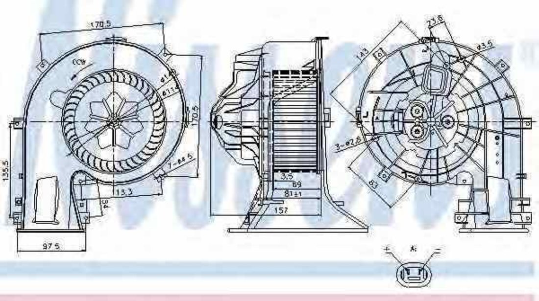 Ventilator aeroterma interior habitaclu OPEL VECTRA C NISSENS 87025