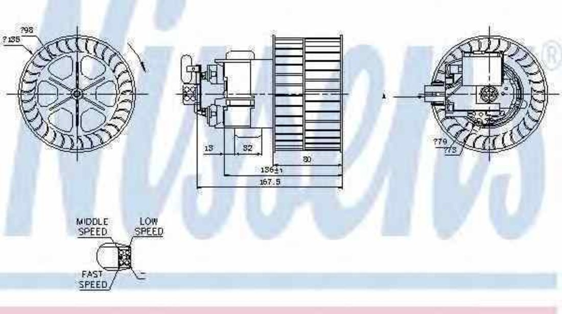 Ventilator aeroterma interior habitaclu OPEL VECTRA A hatchback 88 89 NISSENS 87154