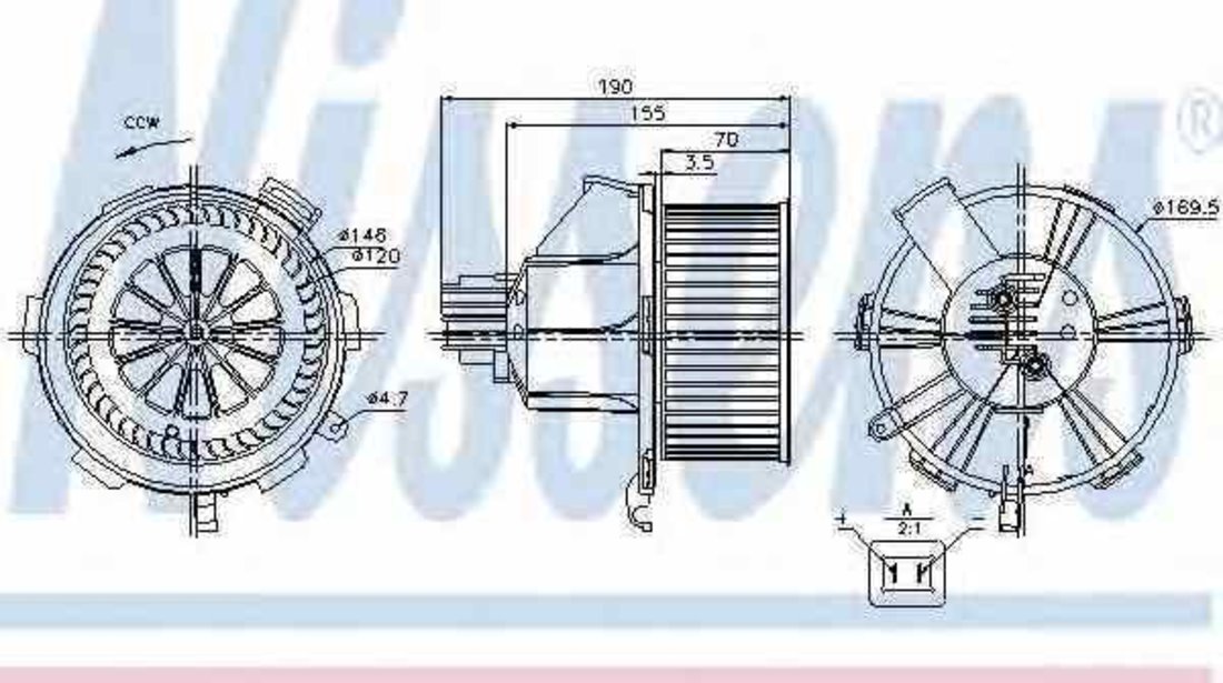 Ventilator aeroterma interior habitaclu OPEL ZAFIRA B A05 NISSENS 87085