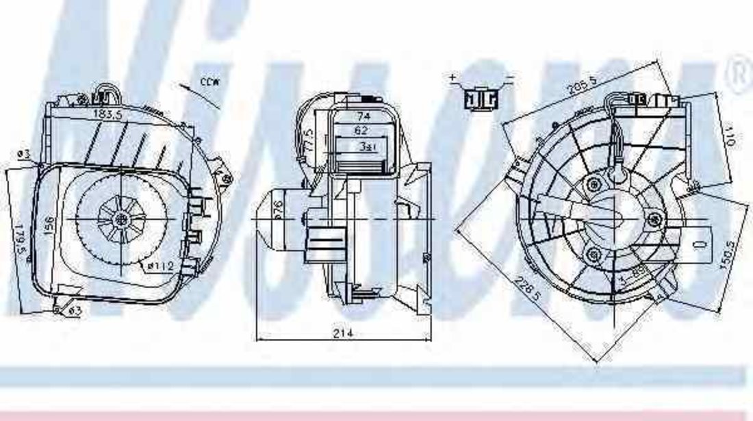 Ventilator aeroterma interior habitaclu OPEL CORSA C F08 F68 NISSENS 87084