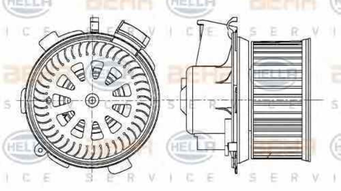 Ventilator aeroterma interior habitaclu PEUGEOT 206 limuzina HELLA 8EW 009 159-481