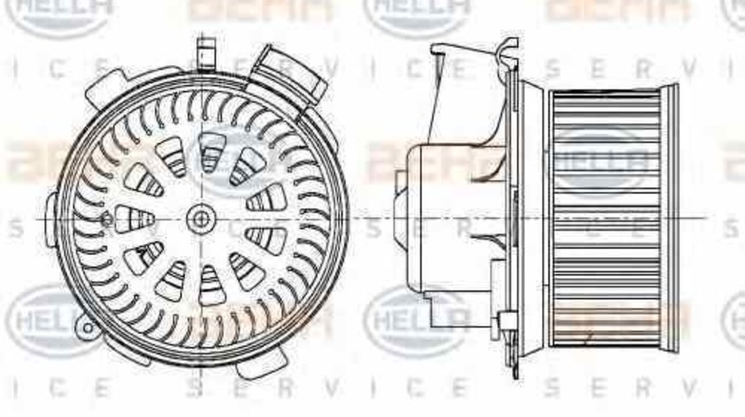 Ventilator aeroterma interior habitaclu PEUGEOT 206 hatchback 2A/C HELLA 8EW 009 159-481