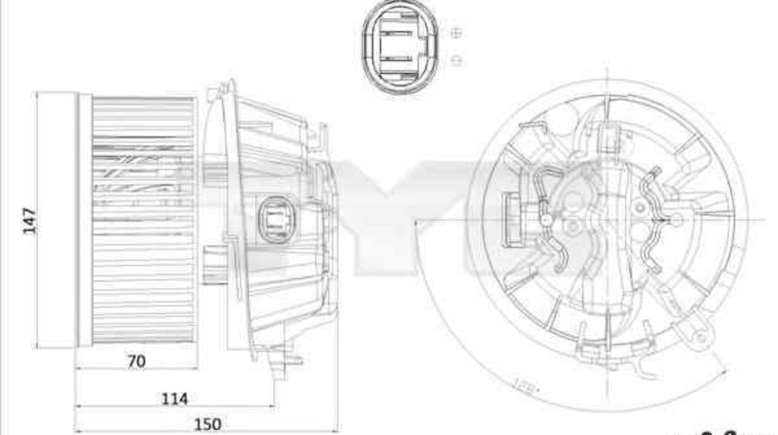 Ventilator aeroterma interior habitaclu PEUGEOT 1007 (KM_) TYC 505-0001