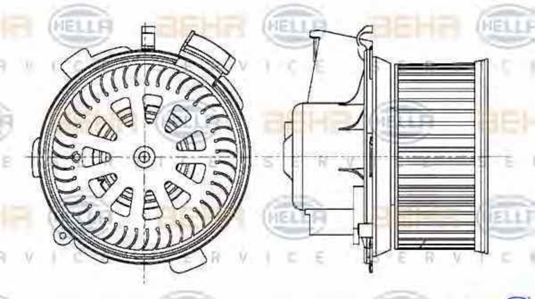 Ventilator aeroterma interior habitaclu PEUGEOT 206 limuzina HELLA 8EW 009 159-481