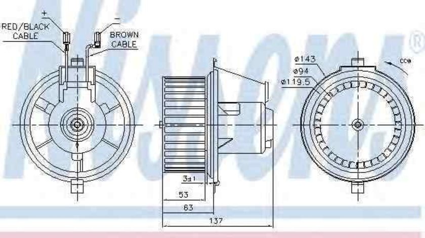 Ventilator aeroterma interior habitaclu SEAT TOLEDO I (1L) NISSENS 87148