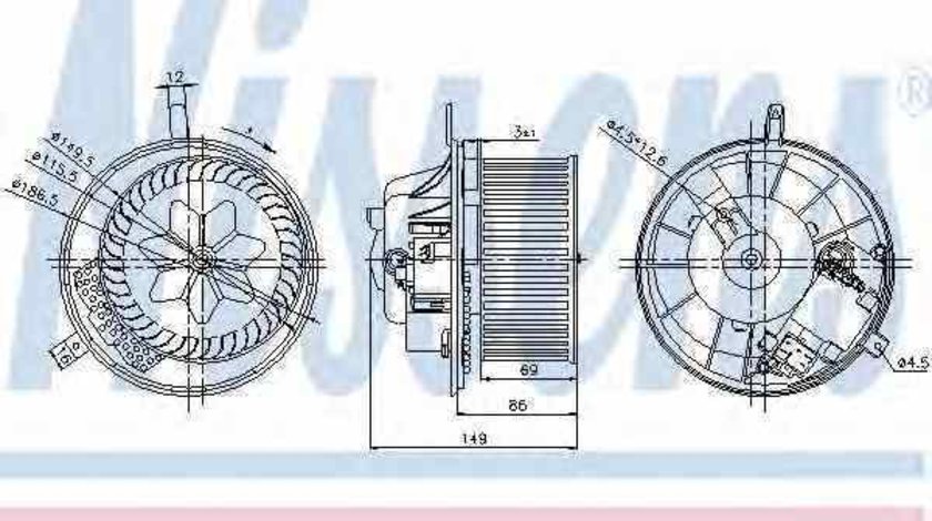 Ventilator aeroterma interior habitaclu SKODA OCTAVIA 1Z3 NISSENS 87032