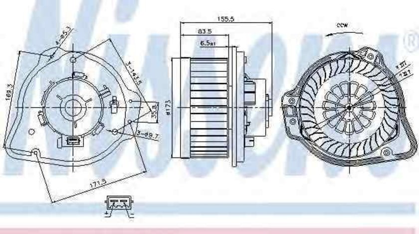 Ventilator aeroterma interior habitaclu VOLVO C70 I cupe NISSENS 87020