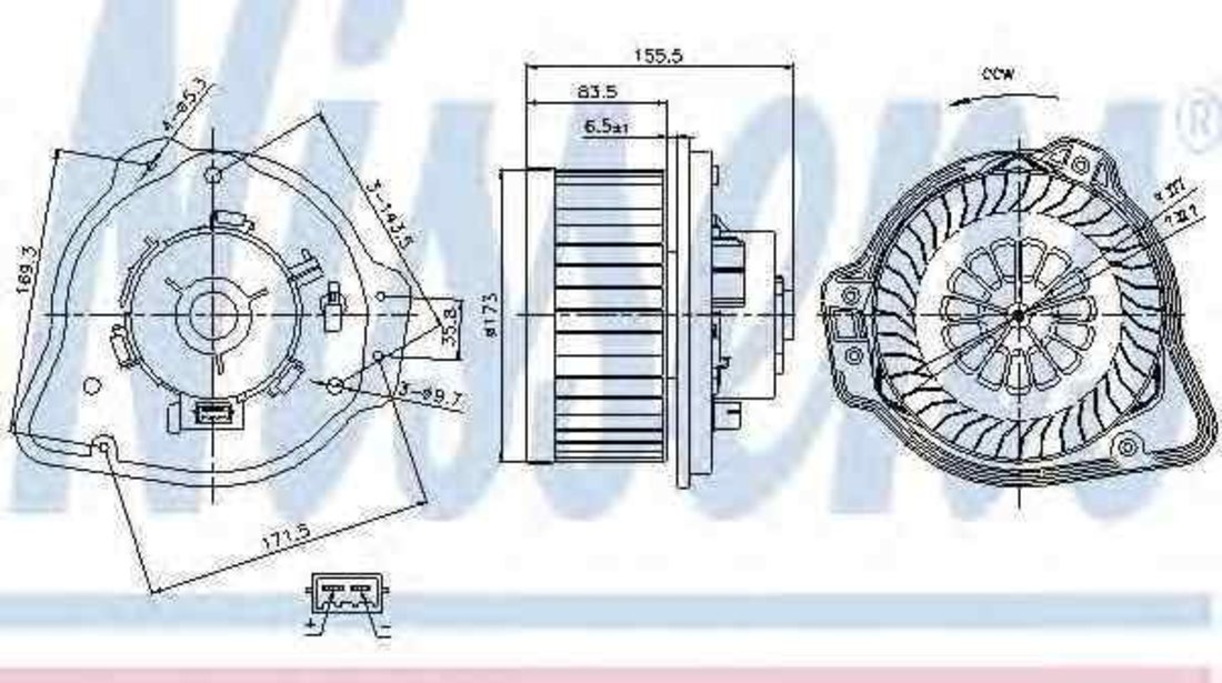 Ventilator aeroterma interior habitaclu VOLVO V70 I (LV) NISSENS 87020