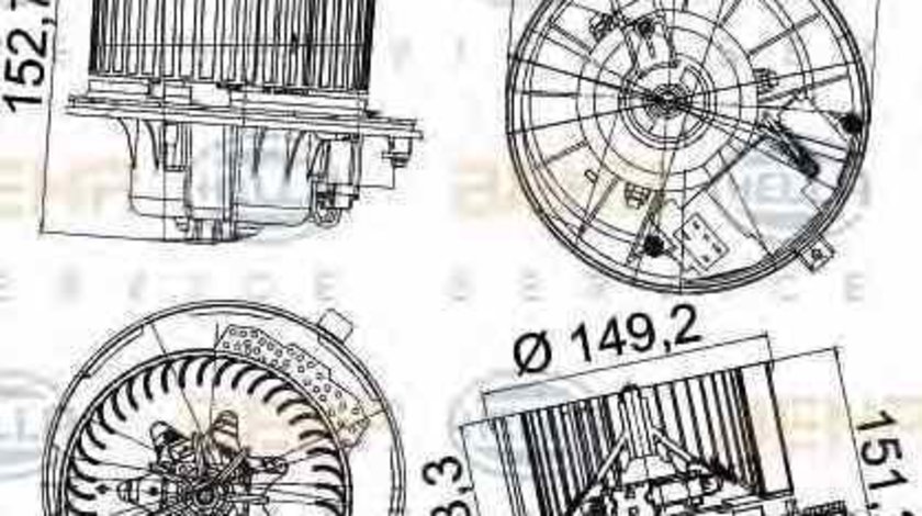 Ventilator aeroterma interior habitaclu VW GOLF V Variant 1K5 HELLA 8EW 351 043-221