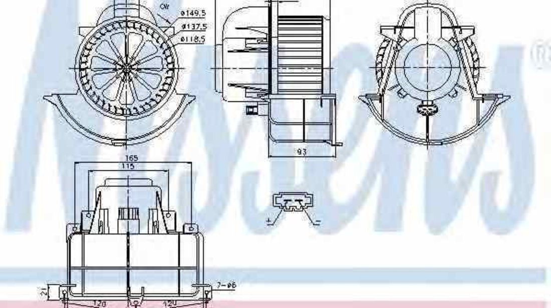 Ventilator aeroterma interior habitaclu VW TOUAREG 7LA 7L6 7L7 NISSENS 87139