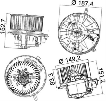 Ventilator Aeroterma Mahle Behr Vw (Svw) AB 149 000P