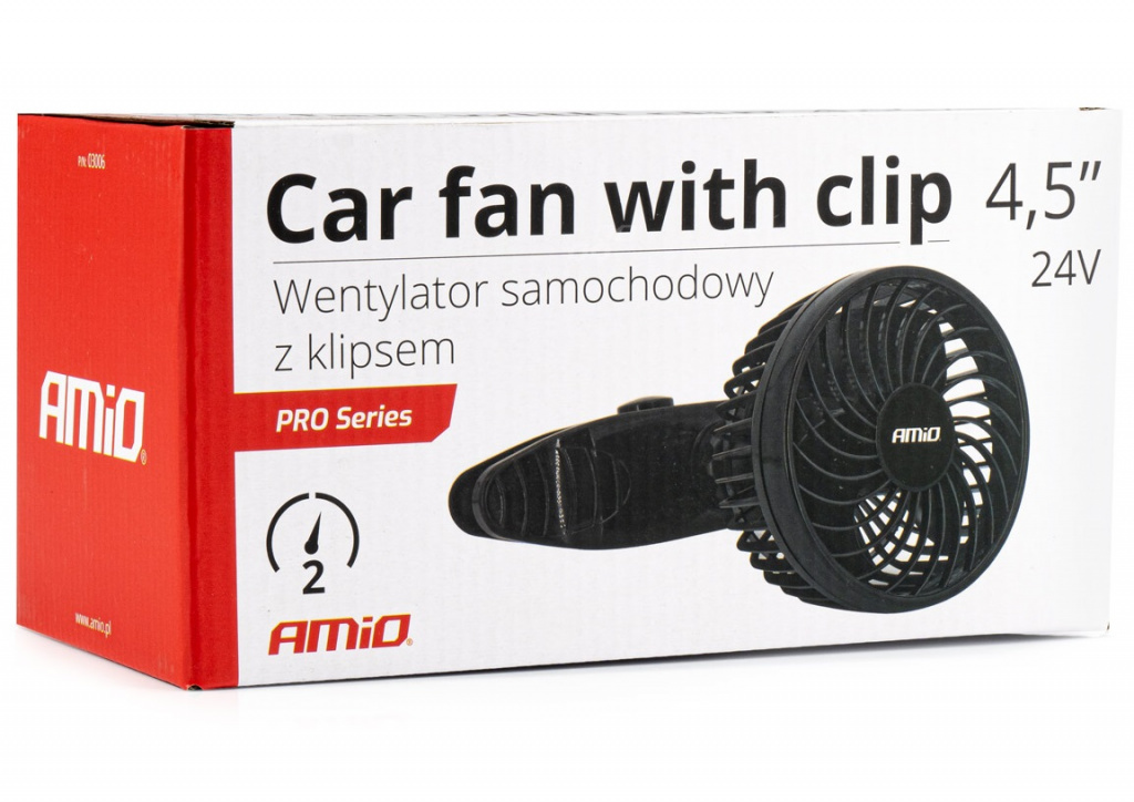 Ventilator Auto Cu Clema 4,5&quot; 24V Amio 03006
