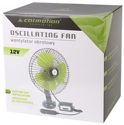 Ventilator Auto Rotativ 12V / 21W, Diametru 20 Cm, Montat Cu Ventuză Carmotion 86339