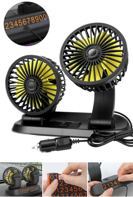 Ventilator Dublu Pentru Mașini, Microbuze Si Rulote, 12V RAZ184