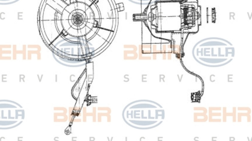 Ventilator, habitaclu (8EW009158111 HELLA) SEAT,VW