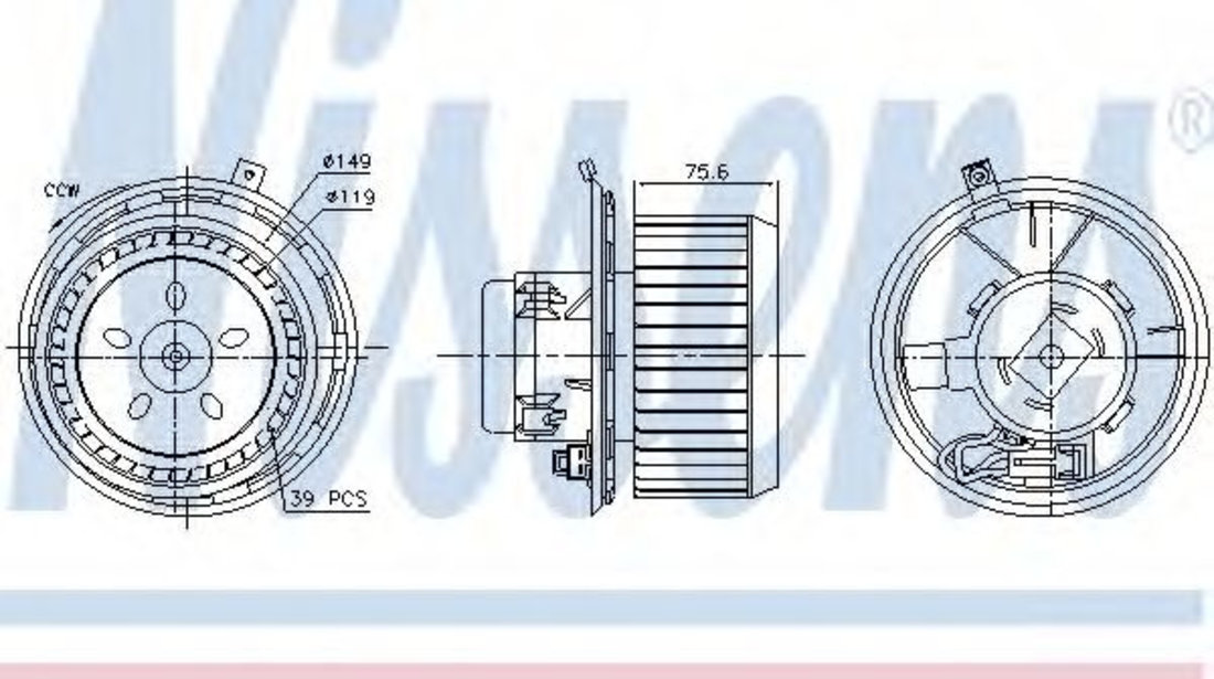 Ventilator, habitaclu ALFA ROMEO 147 (937) (2000 - 2010) NISSENS 87185 piesa NOUA