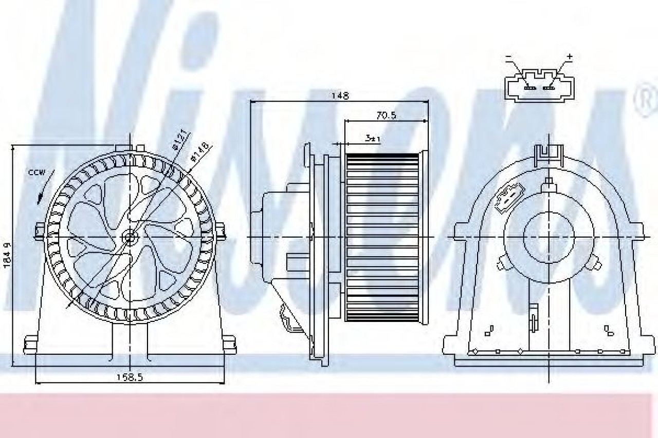 Ventilator, habitaclu AUDI A3 (8L1) (1996 - 2003) NISSENS 87022 piesa NOUA