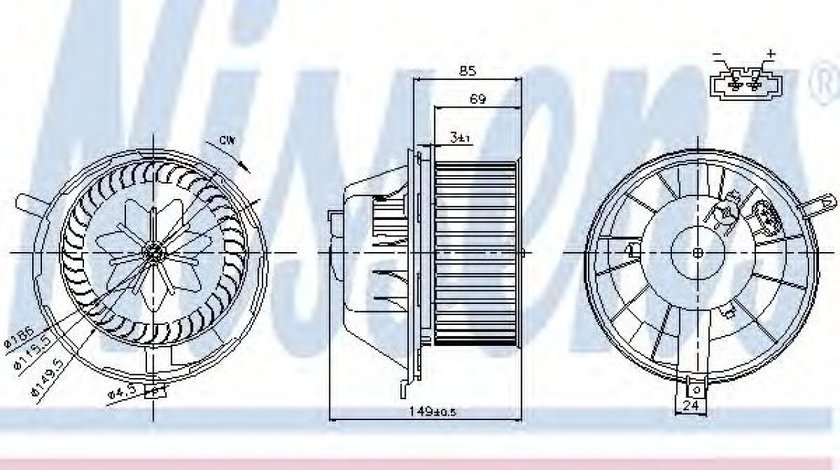 Ventilator, habitaclu AUDI A3 (8P1) (2003 - 2012) NISSENS 87034 piesa NOUA