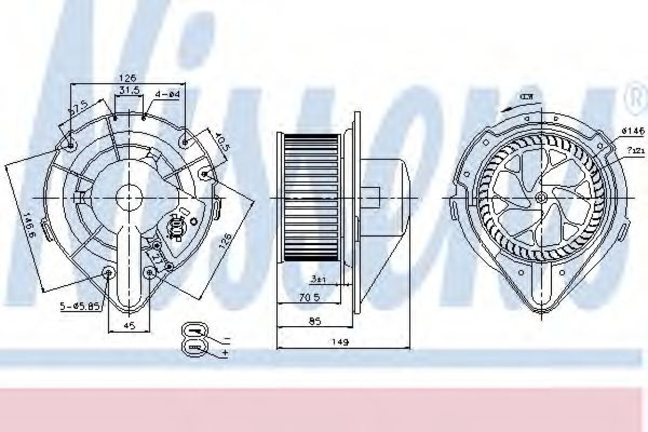 Ventilator, habitaclu AUDI A4 (8D2, B5) (1994 - 2001) NISSENS 87064 piesa NOUA