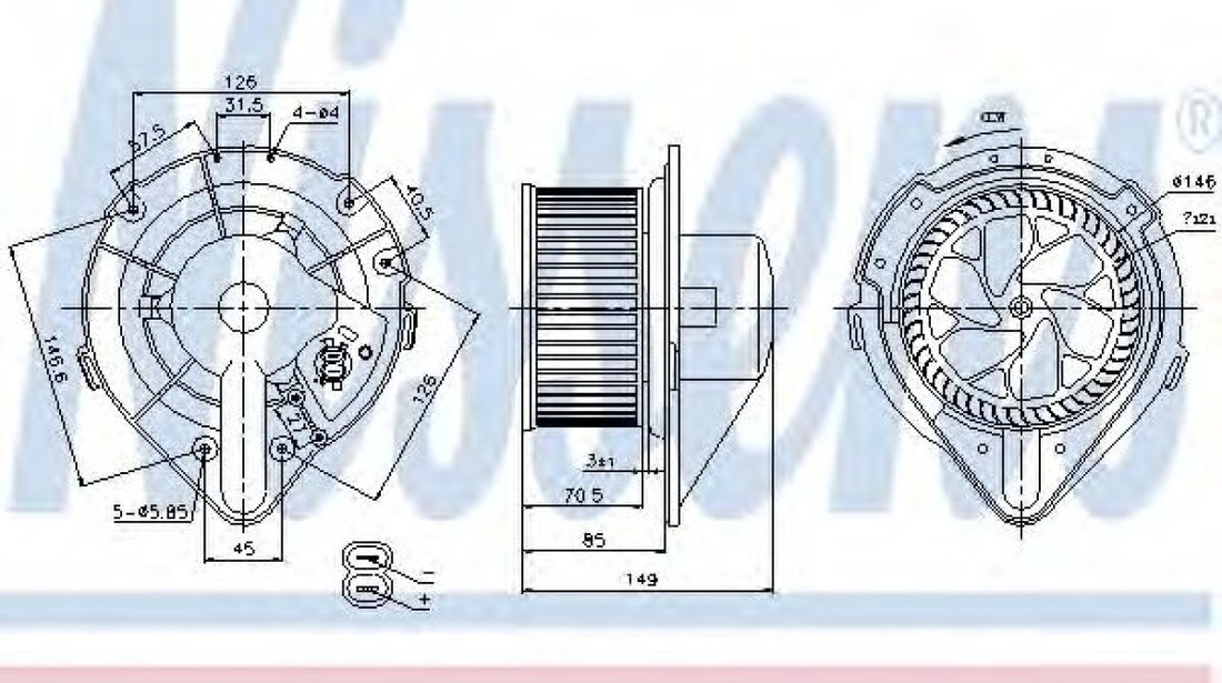 Ventilator, habitaclu AUDI A4 (8D2, B5) (1994 - 2001) NISSENS 87064 piesa NOUA