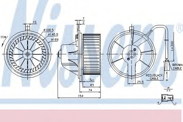 Ventilator, habitaclu AUDI A4 (8D2, B5) (1994 - 2001) NISSENS 87068 piesa NOUA