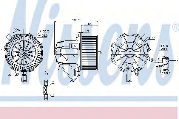 Ventilator, habitaclu AUDI A4 (8K2, B8) (2007 - 2015) NISSENS 87075 piesa NOUA