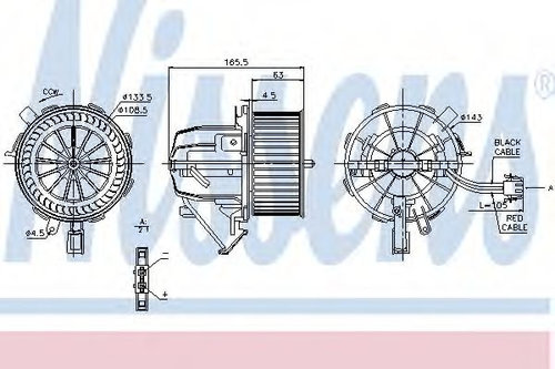Ventilator, habitaclu AUDI A4 (8K2, B8) (2007 - 2015) NISSENS 87075 piesa NOUA