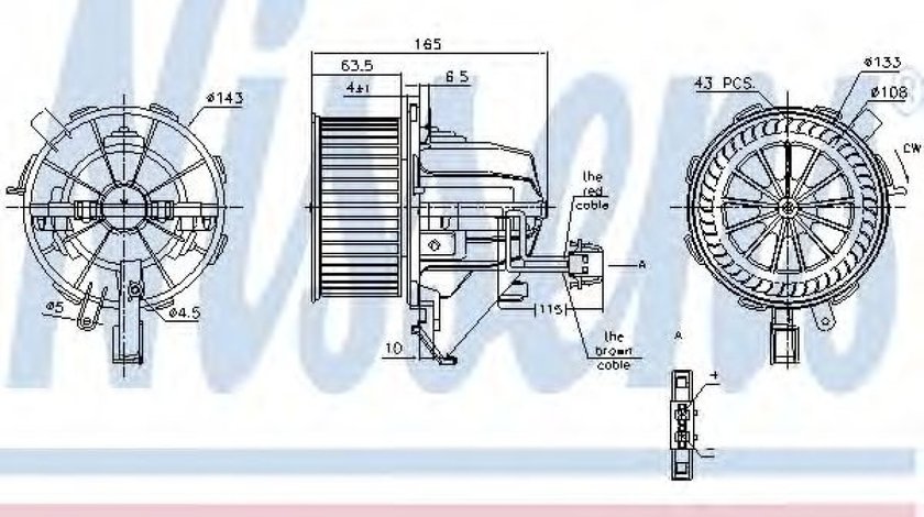 Ventilator, habitaclu AUDI A4 Allroad (8KH, B8) (2009 - 2016) NISSENS 87215 piesa NOUA