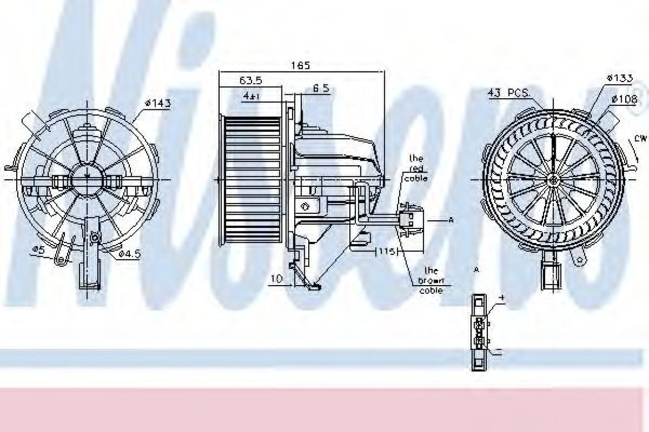 Ventilator, habitaclu AUDI A5 (8T3) (2007 - 2016) NISSENS 87215 piesa NOUA