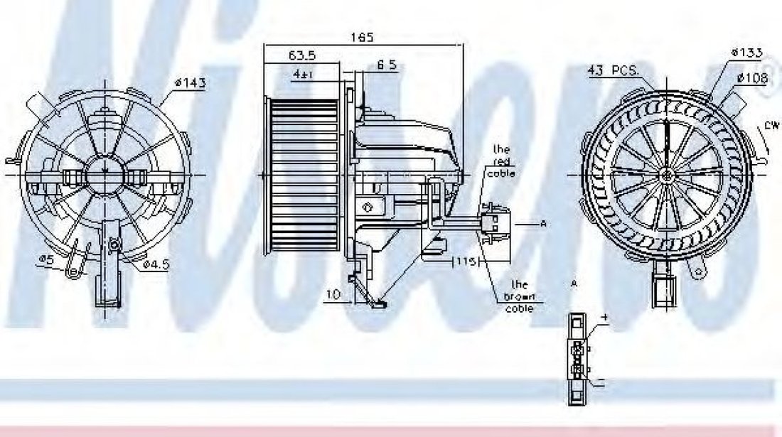 Ventilator, habitaclu AUDI A5 (8T3) (2007 - 2016) NISSENS 87215 piesa NOUA