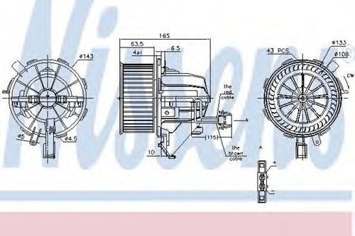 Ventilator, habitaclu AUDI A5 Cabriolet (8F7) (2009 - 2016) NISSENS 87215 piesa NOUA