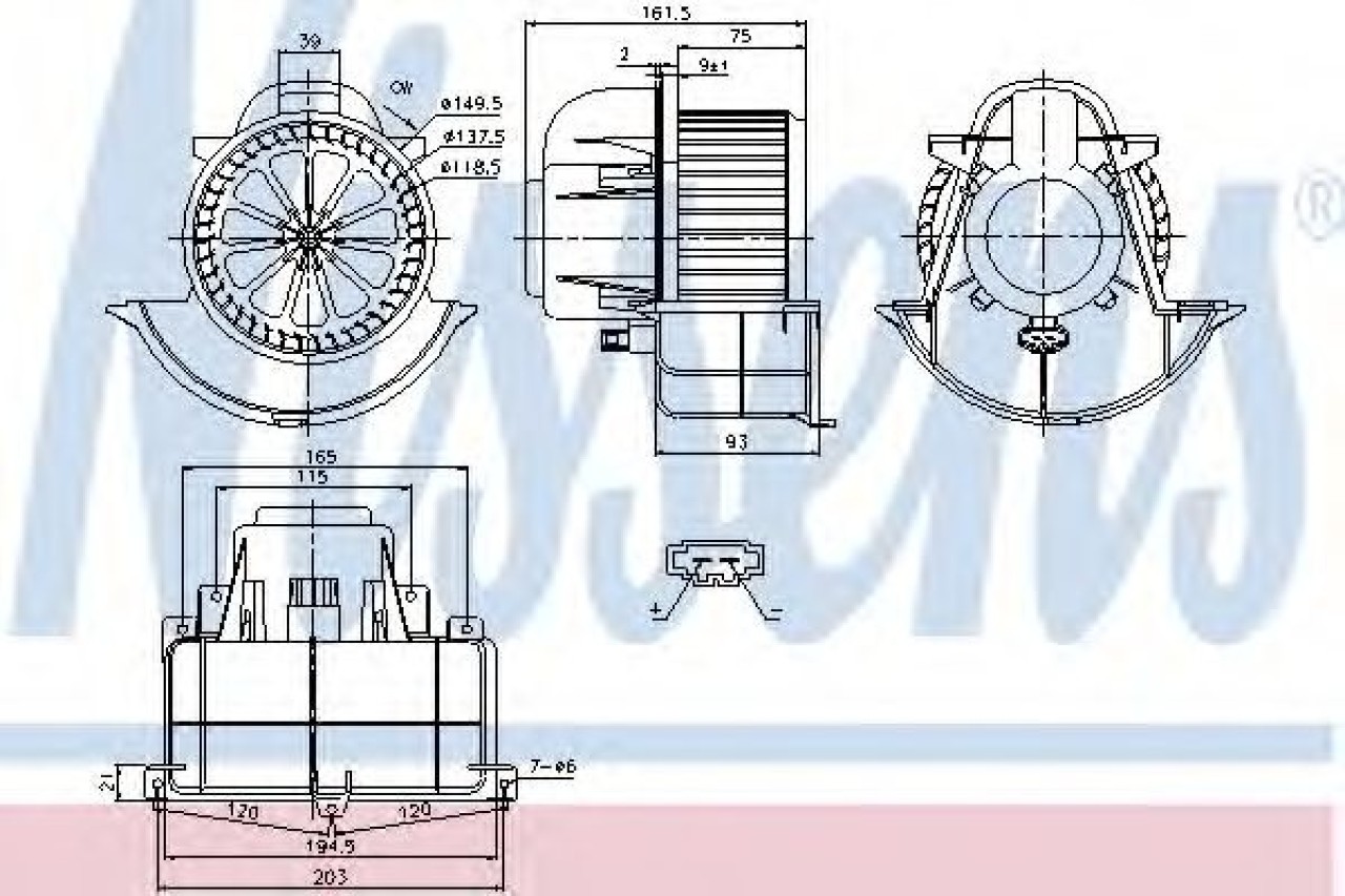 Ventilator, habitaclu AUDI Q7 (4L) (2006 - 2015) NISSENS 87139 piesa NOUA