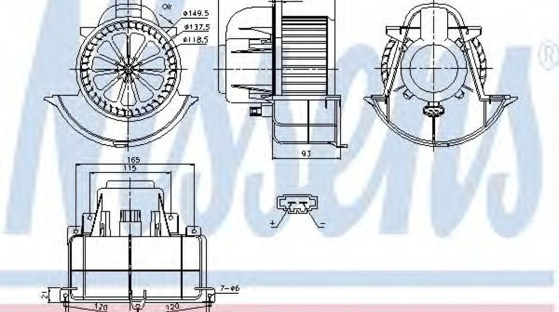 Ventilator, habitaclu AUDI Q7 (4L) (2006 - 2015) NISSENS 87139 piesa NOUA