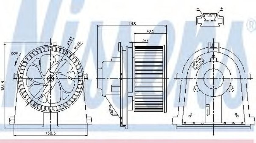 Ventilator, habitaclu AUDI TT Roadster (8N9) (1999 - 2006) NISSENS 87022 piesa NOUA